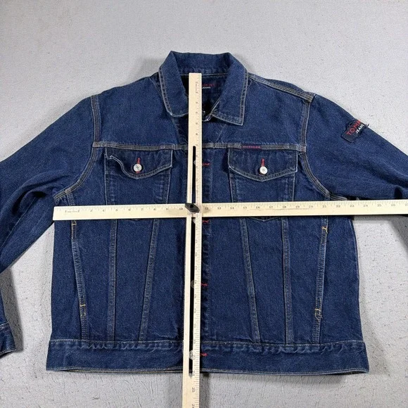 Vintage Tommy Jeans Jacket Mens Medium Blue Denim Trucker Jean Rinse Wash 90s